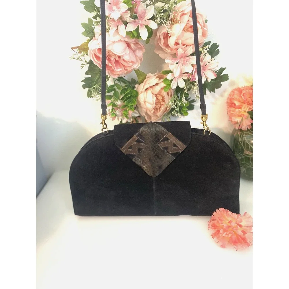 Jasmin Genuine Suede Leather Snakeskin Vintage‎ Crossbody Clutch Bag Hong Kong